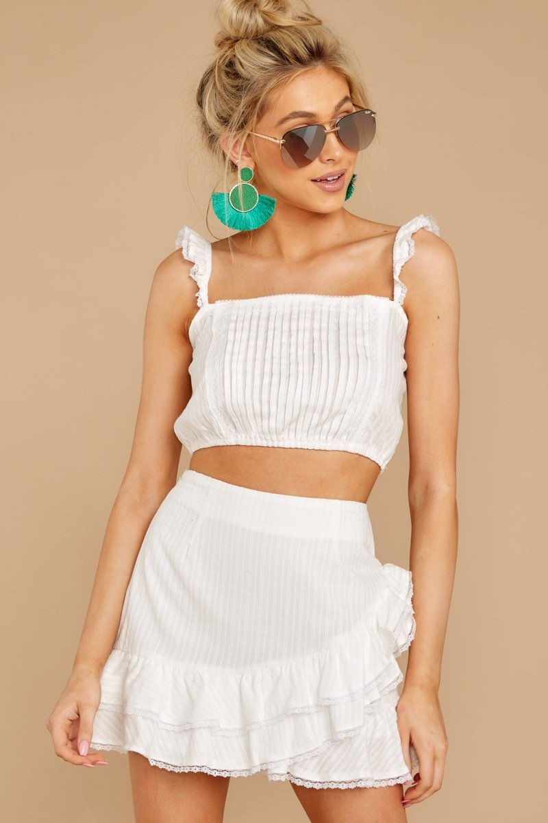Across The Way White Two Piece Set | Red Dress 