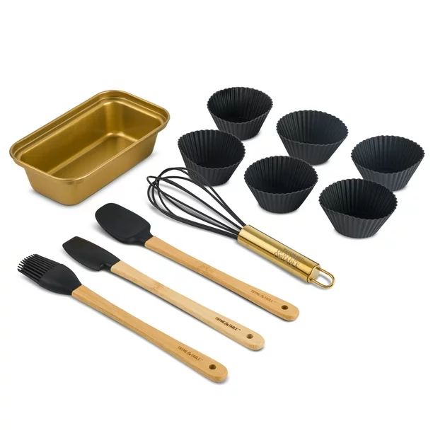 Thyme & Table Mini Kitchen Utensil Set with Whisk, Spatula, Mini Loaf Pan, Cupcake Liners, 11 Pie... | Walmart (US)