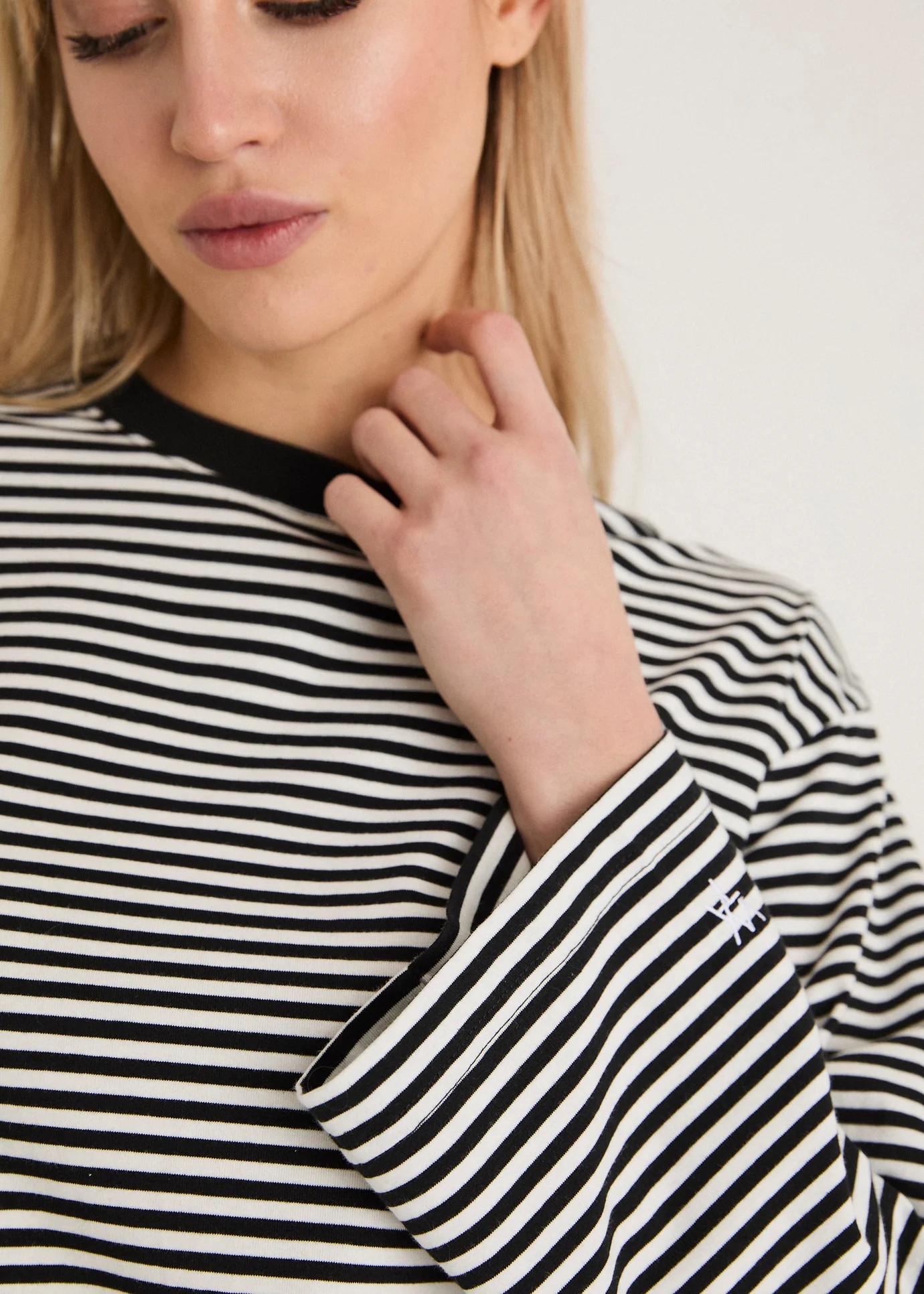 LONG SLEEVED STRIPE TOP - BLACK/CREAM | WAT The Brand