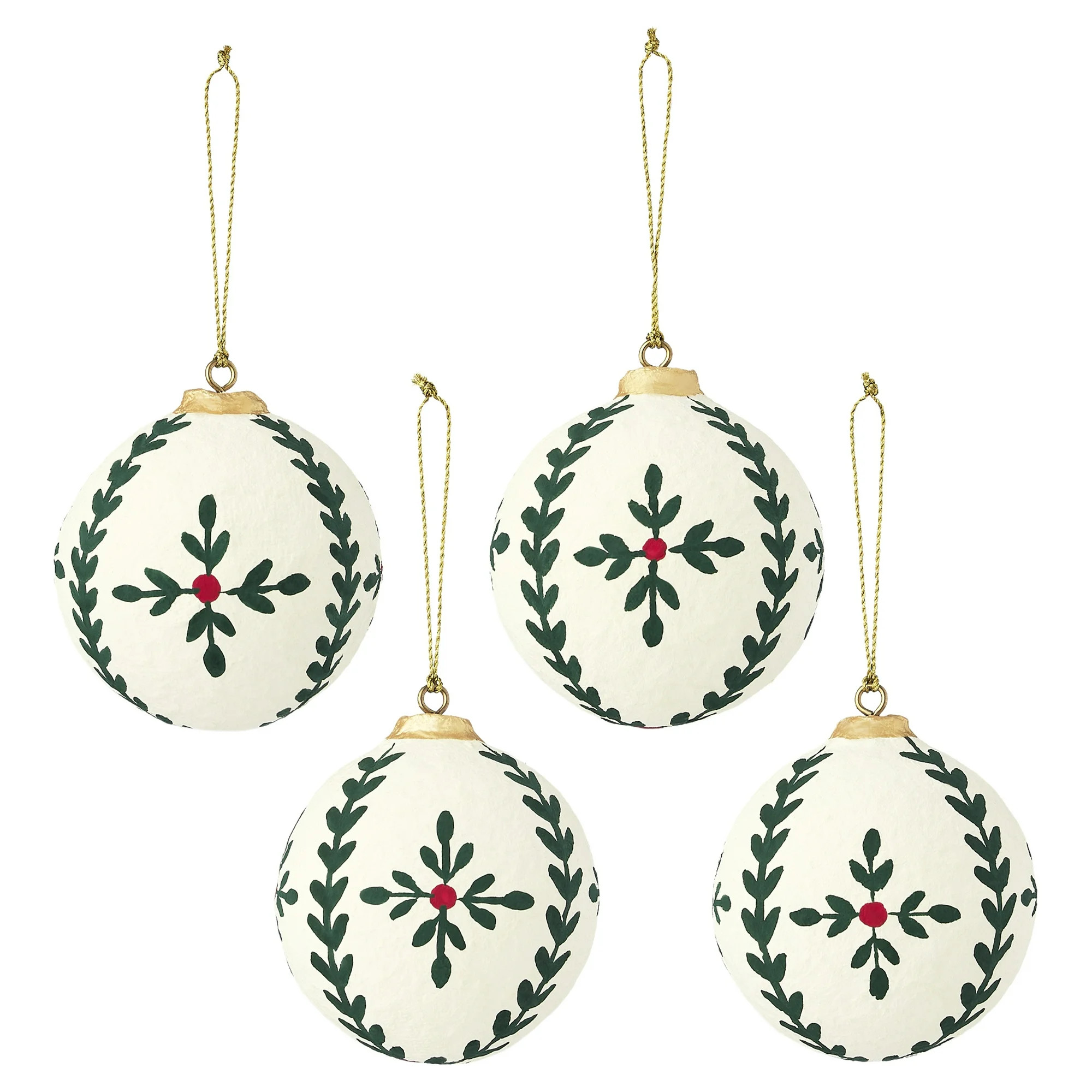 Multicolor Paper Mache Christmas Ornaments, 4", by Holiday Time | Walmart (US)