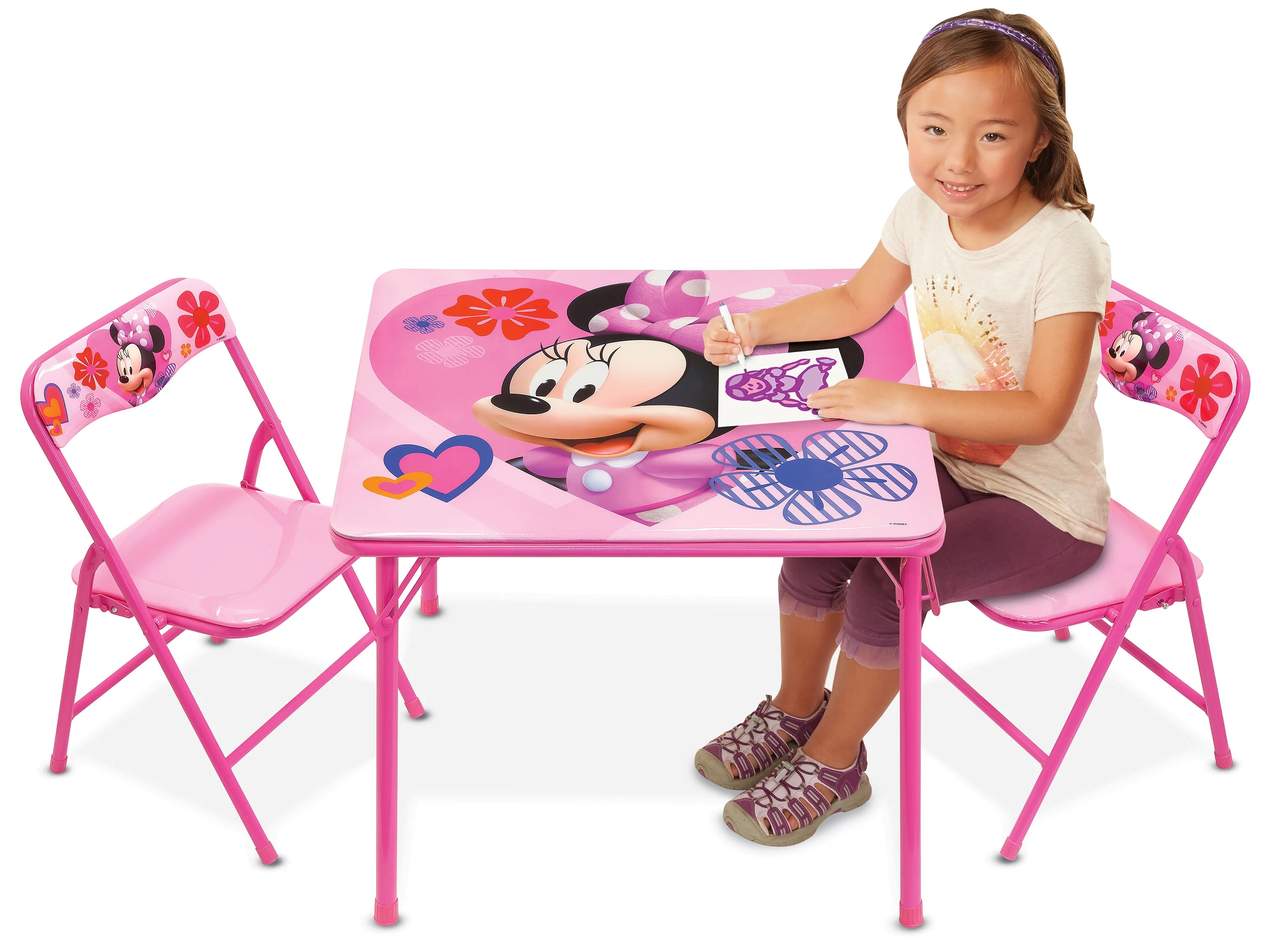 Disney Minnie Mouse Erasable Activity Table Playset & 2 Chairs | Walmart (US)