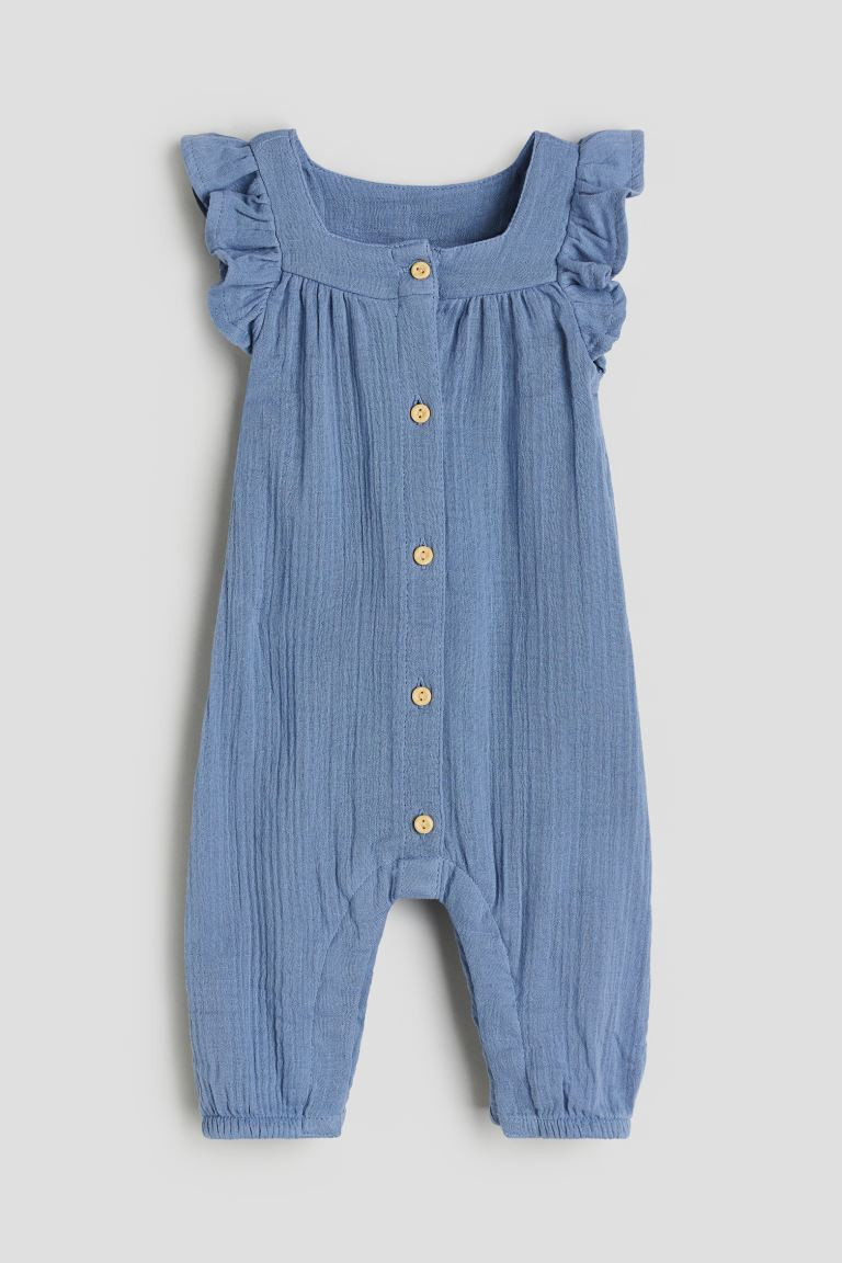 Ruffle-trimmed Muslin Romper Suit | H&M (US + CA)