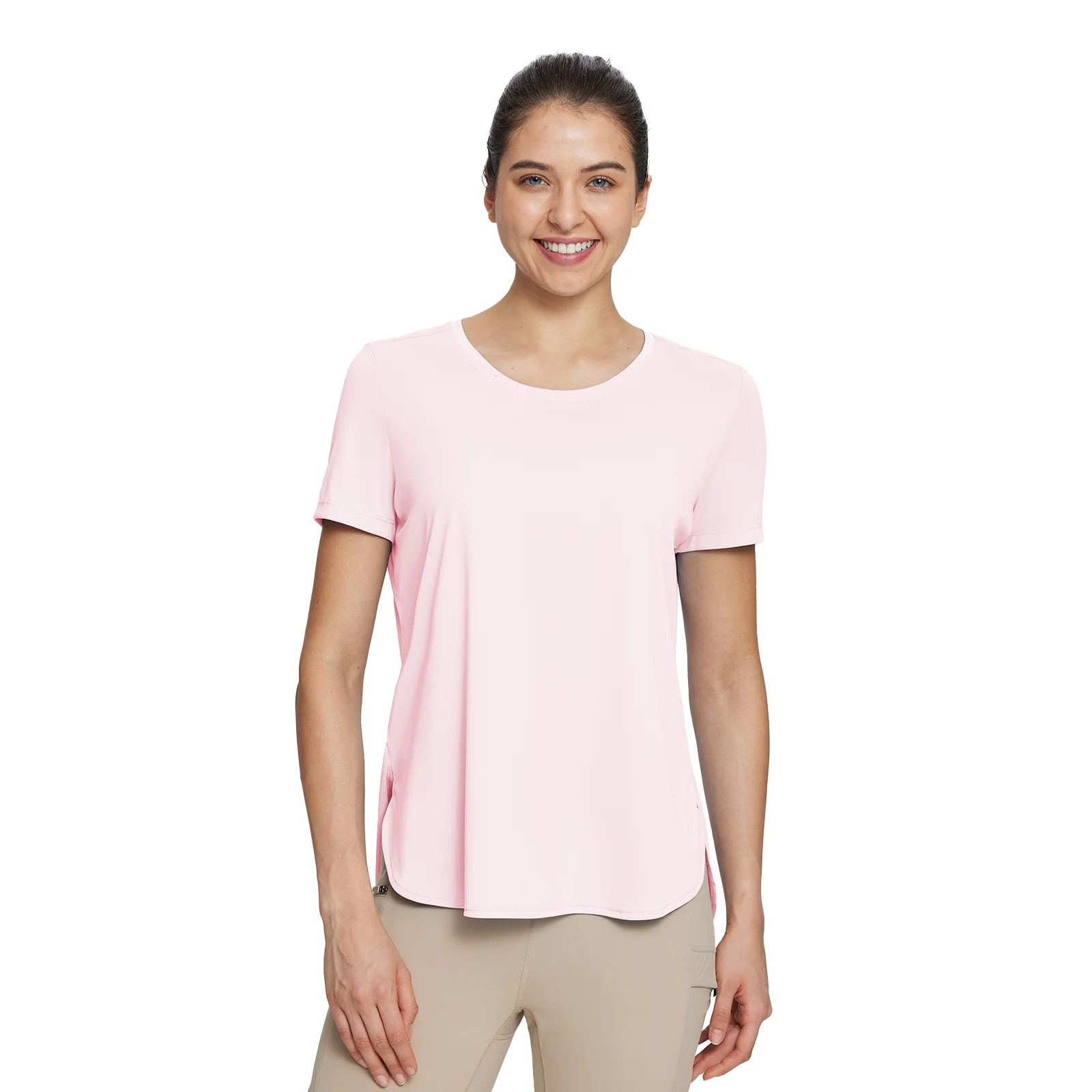 BALEAF Women's Short Sleeve T Shirts Crew Neck Workout Tops Running Shirts Sun Protection Quick D... | Walmart (US)