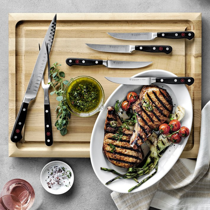 WÜSTHOF Classic Straight Carving Knife & Meat Fork Set | Williams-Sonoma