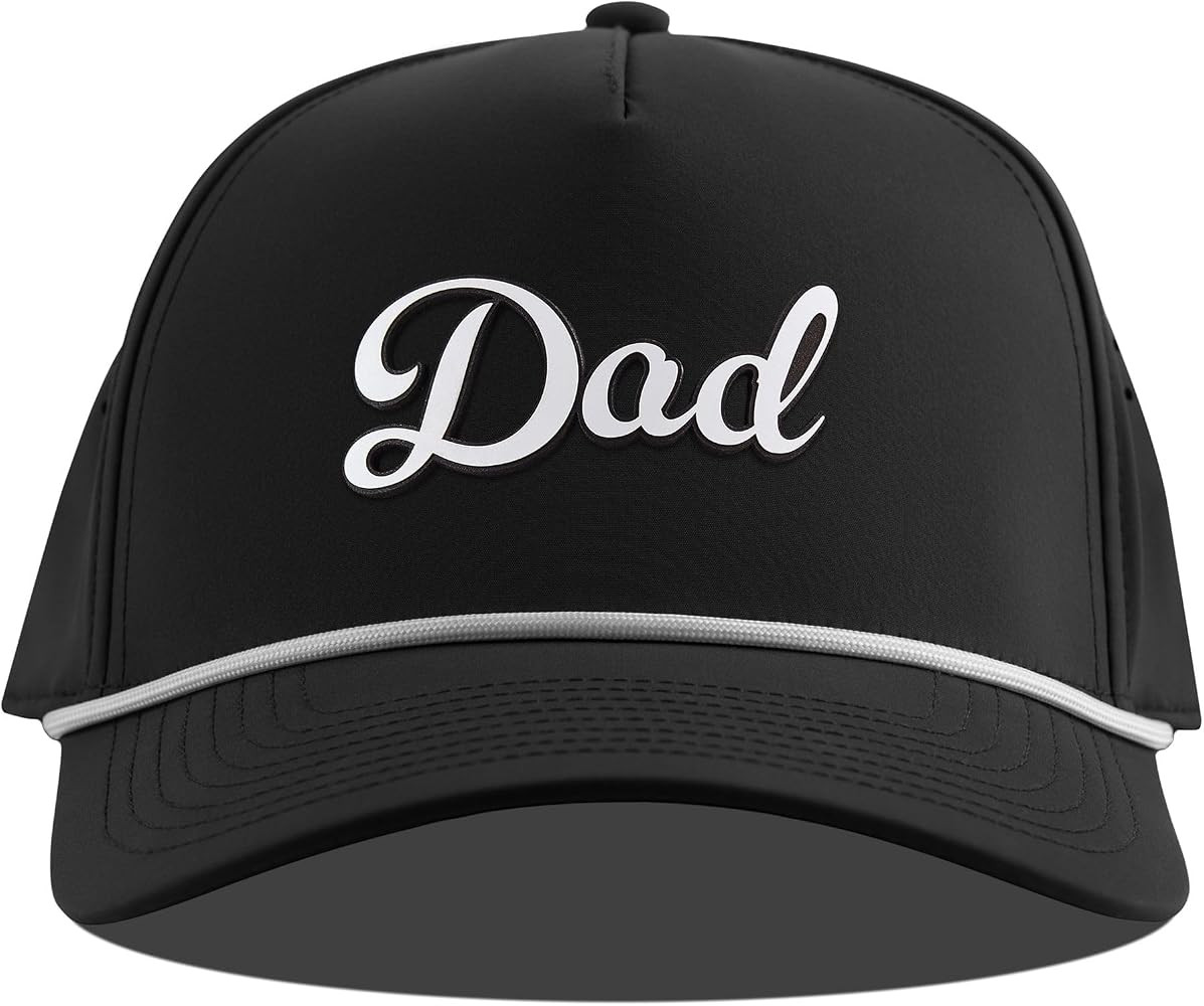 Branded Bills Dad Script Hat for Men, Adjustable 5 Panel Rope Baseball Cap, Structured Snapback | Amazon (US)