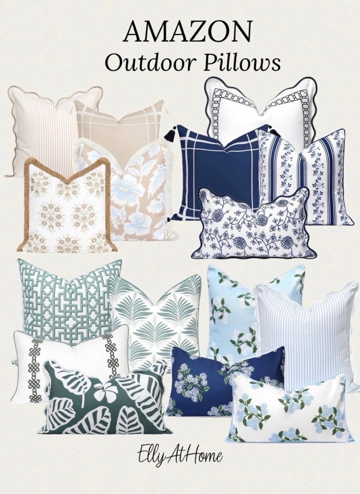 Beautiful outdoor throw pillows for porch and patio! Many styles, patterns and colors! Waterproof, seasonal, styling. Amazon home, free shipping.

#LTKdayinmylife #LTKHome