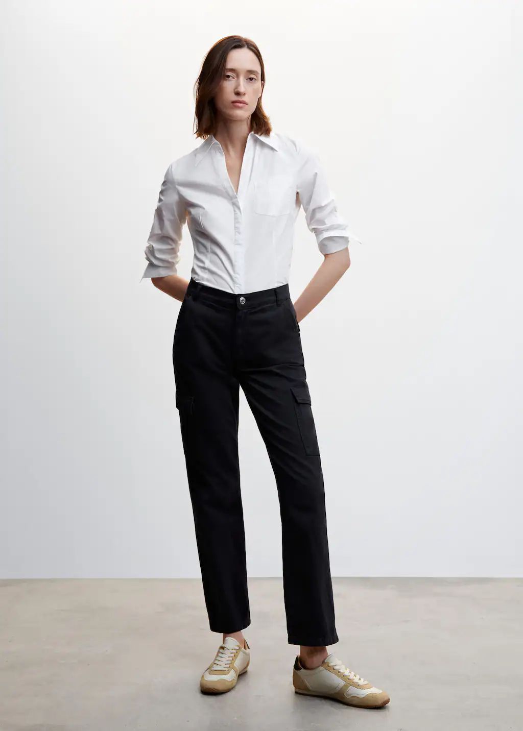 Pleated cotton shirt -  Women | Mango USA | MANGO (US)