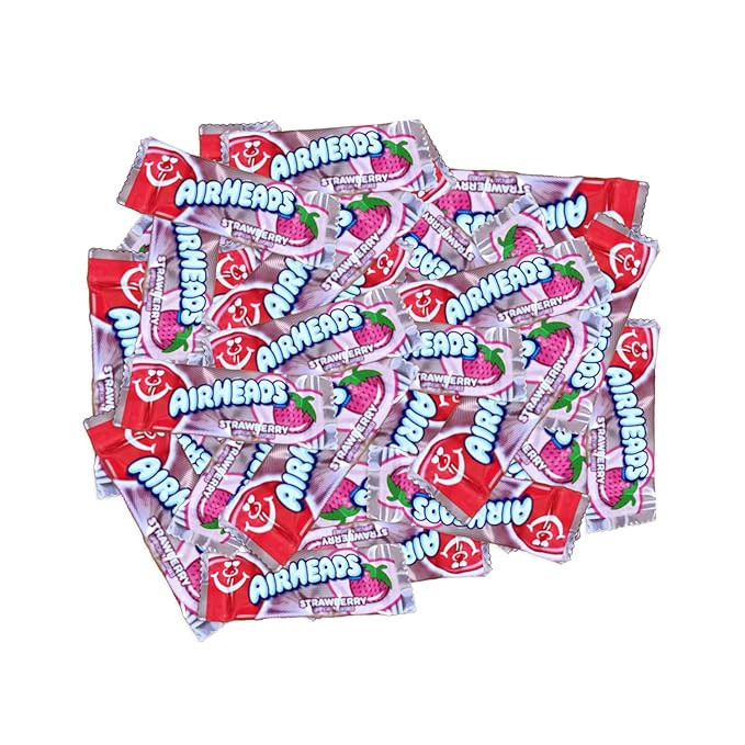 Airheads Candy Mini Bars, Strawberry Flavor, Valentines Day Special, 40 Pieces Bulk Bag, Individu... | Amazon (US)
