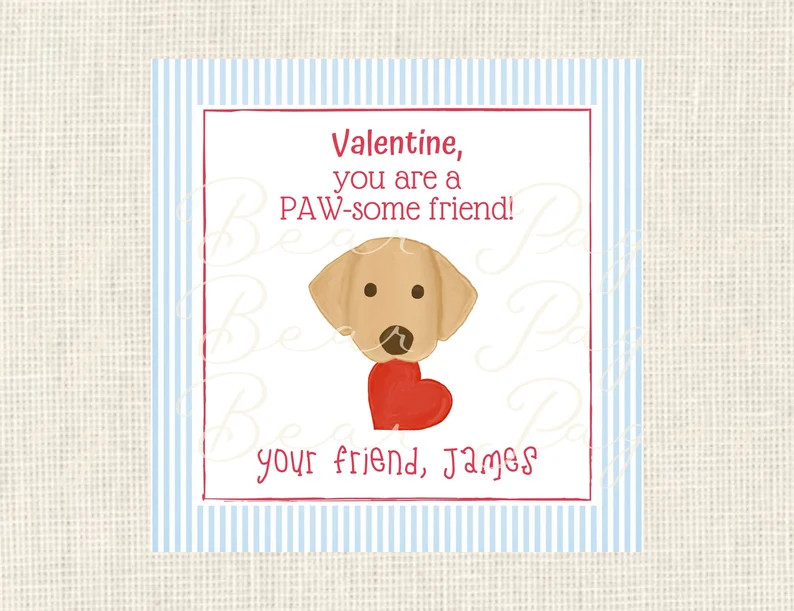 Valentine Class Tags or Stickers, Watercolor, Printed / Set of 25 | Etsy (US)