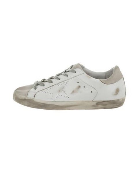 Golden Goose Superstar Distressed Sneakers White | The RealReal