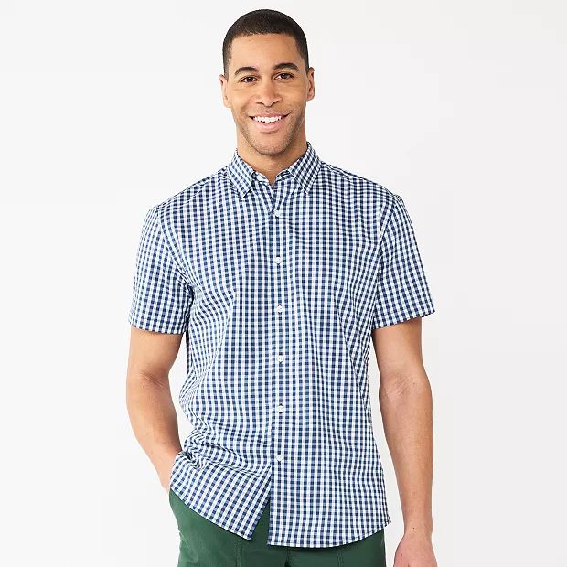 Men's Sonoma Goods For Life® Short Sleeve Performance Button-Down Shirt | Kohl's
