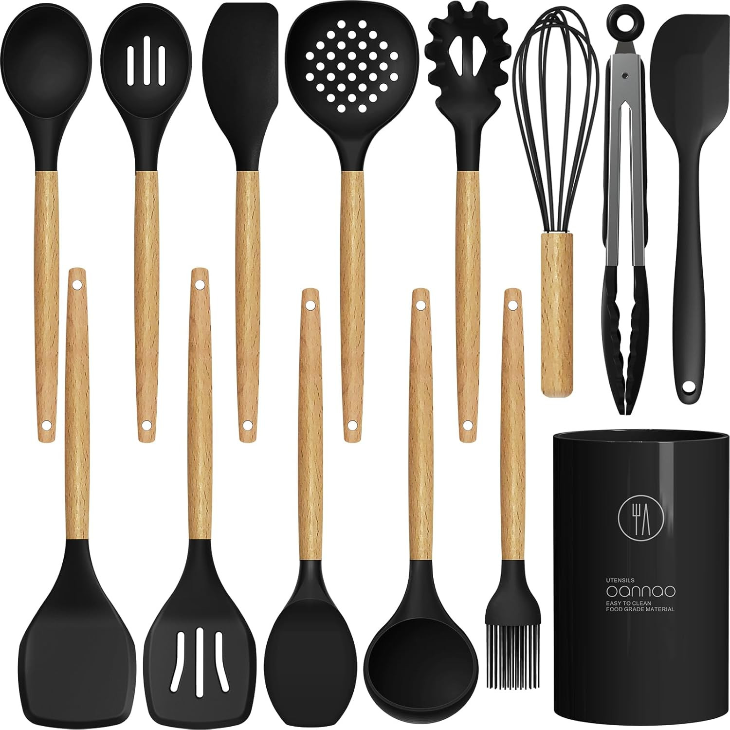 Silicone Cooking Utensils Set - 446°F Heat Resistant Silicone Kitchen Utensils for Cooking,Kitch... | Amazon (US)