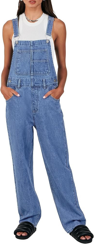 ANRABESS Womens Jean Overalls Loose Fit Adjustable Strap Denim Jumpsuits Rompers Bib Overall 2024... | Amazon (US)