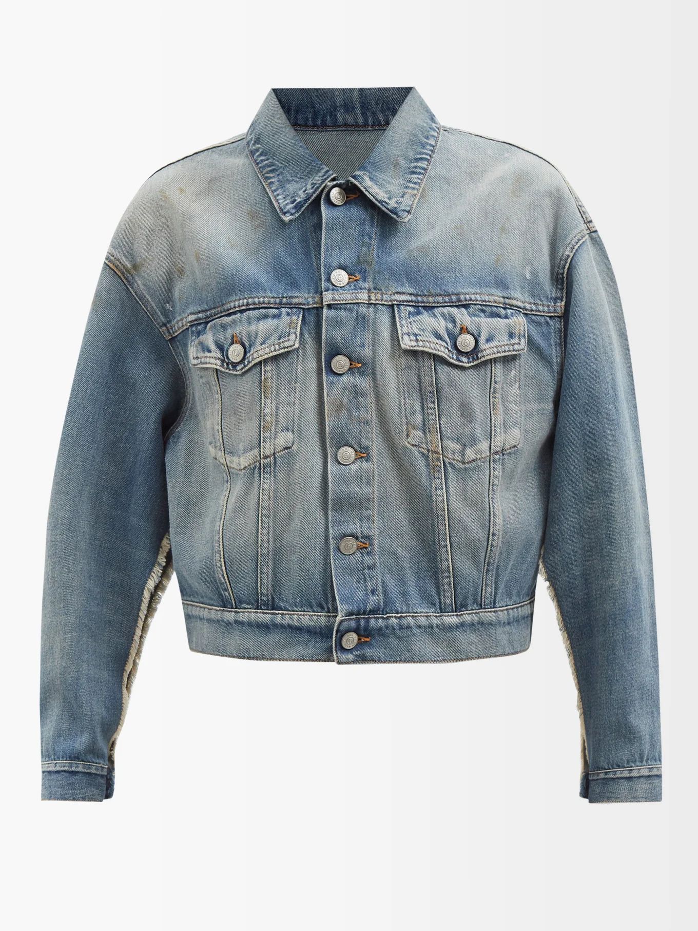 Deconstructed faded denim jacket | MM6 Maison Margiela | Matches (UK)