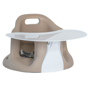 Upseat Ergonomic Baby Floor & Booster Seat with Tray Taupe | Well.ca