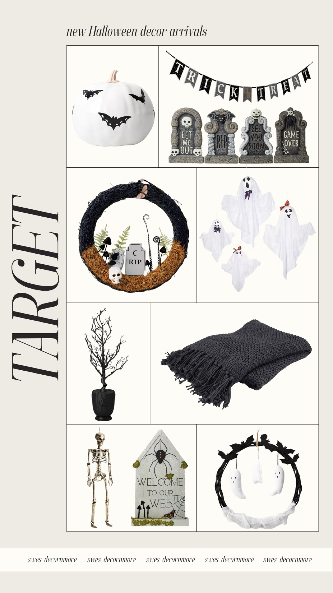 These cute Halloween arrivals at Target are perfect if you’re going for a mostly black and white spooky decor! 

#LTKSeasonal #LTKHome #LTKStyleTip