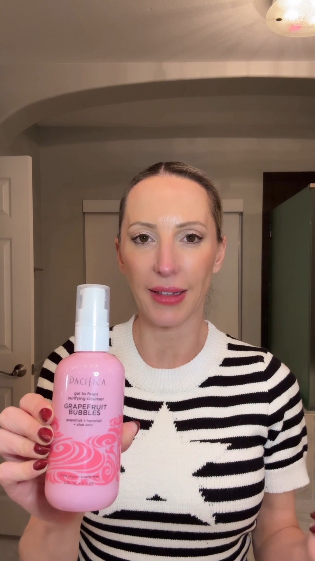 The search for the best facial cleanser is on. The Pacifica face cleanser is around $15, cruelty-free, vegan and PETA certified. Pacifica is a natural beauty company that uses non-toxic, safe, and skin beneficial ingredients. The Grapefruit bubbles gel to foam purifying cleanser is gentle but effective at removing makeup, impurities and excess oil without overdrying your skin. It’s infused with fatty acids, vitamin E, vegan squalene, horsetail, and aloe, with a subtle grapefruit scent. 

#LTKWatchNow #LTKBeauty #LTKFindsUnder50