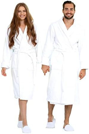 BIOLINEN 100% Cotton Terry Shawl Collar Bathrobe with Slippers | Amazon (US)