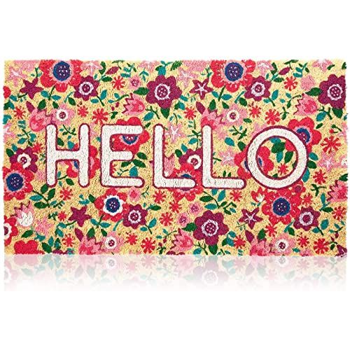 Juvale Natural Coir Hello Spring Door Mat for Front Door Entry, Floral Welcome Non-Slip Rug (30x1... | Amazon (US)