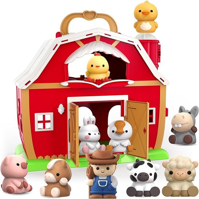 Letapapa Farm Animals Big Barn Toy for 1 2 3 Year Old, Toddler Educational Montessori Toys, Prete... | Amazon (US)