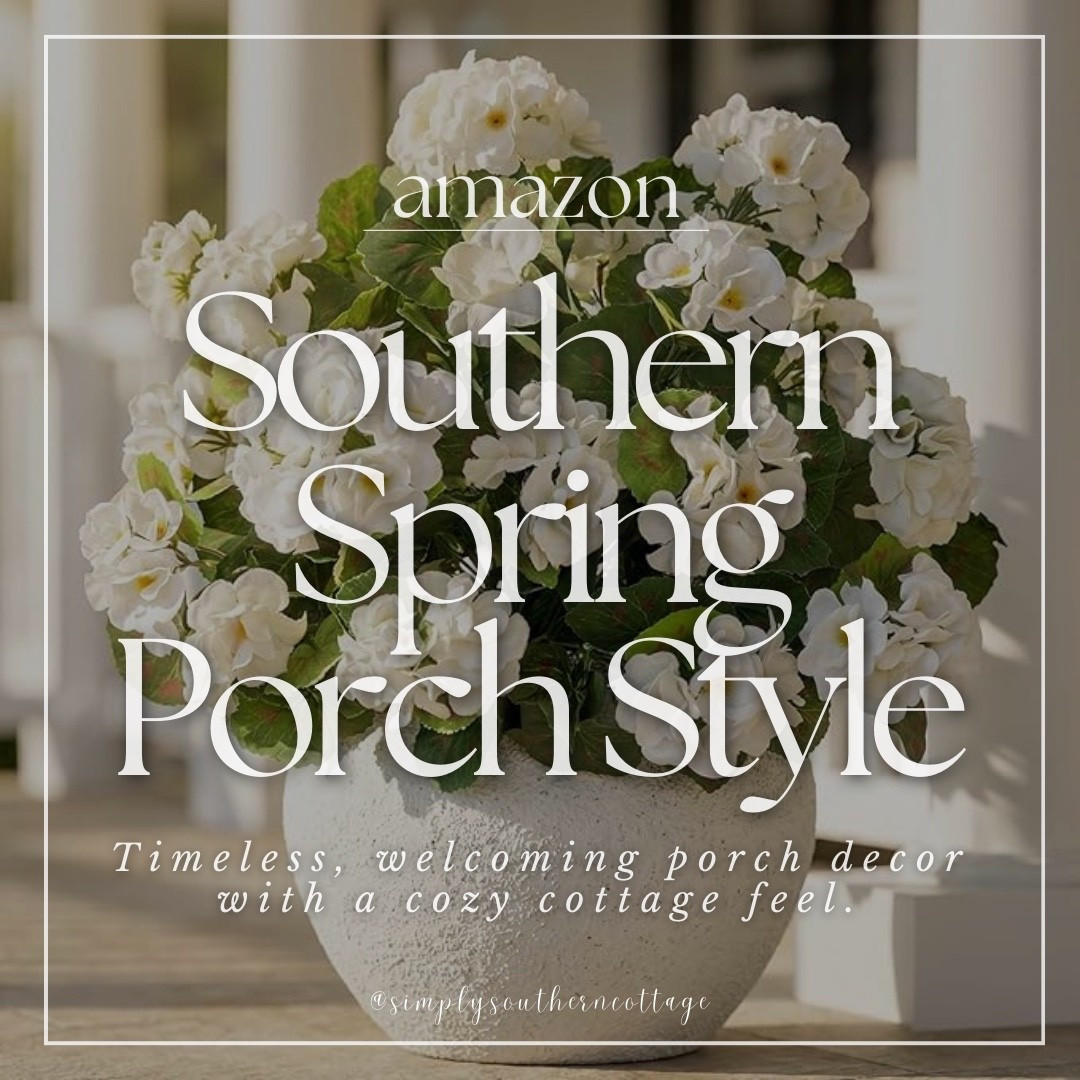 Southern Spring Style! 
Timeless, welcoming porch decor with a cozy cottage feel.
-
-
-
Spring decor, amazon decor, spring cleaning, new decor, simple decor, season decor, pastels, home, home updates, amazon home decor, amazon home, home updates, living room, bedroom, office space, home decor, art work, garden essentials, garden decor 

#LTKHome #LTKSeasonal