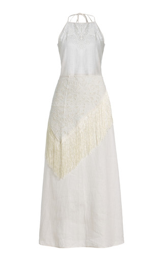 Exclusive La Isla Josephina Fringe Lace Cotton Apron Dress | Moda Operandi (Global)