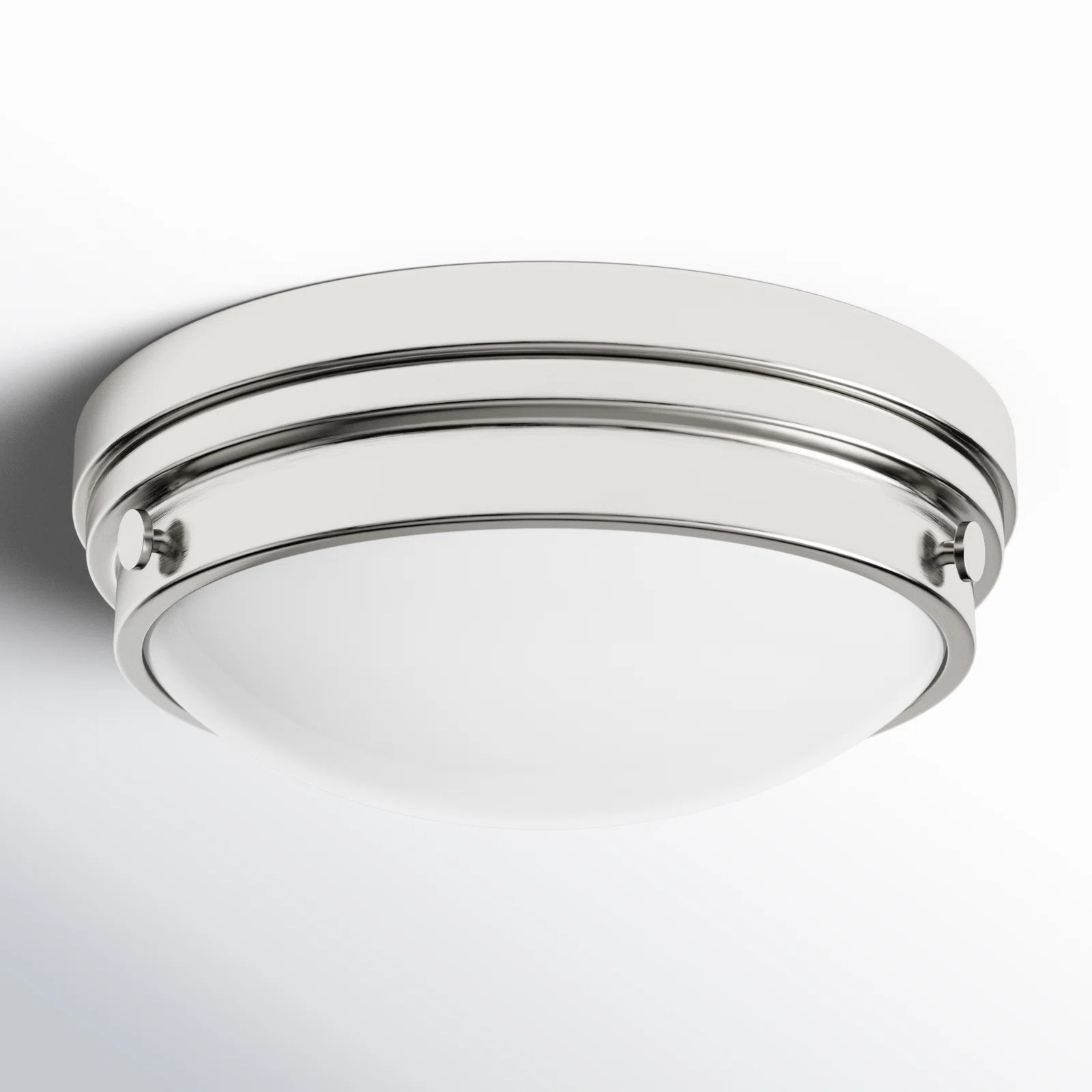 Helmsford 2 - Light 13.25" Simple Bowl Flush Mount in Polished Nickel | Wayfair North America