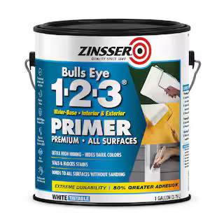 Bulls Eye 1-2-3 1 Gal. White Water-Based Interior/Exterior Primer and Sealer | The Home Depot