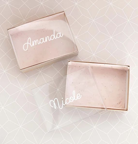 Bridesmaid Gift Box Clear Lid Proposal Box Personalized Clear - Etsy | Etsy (US)