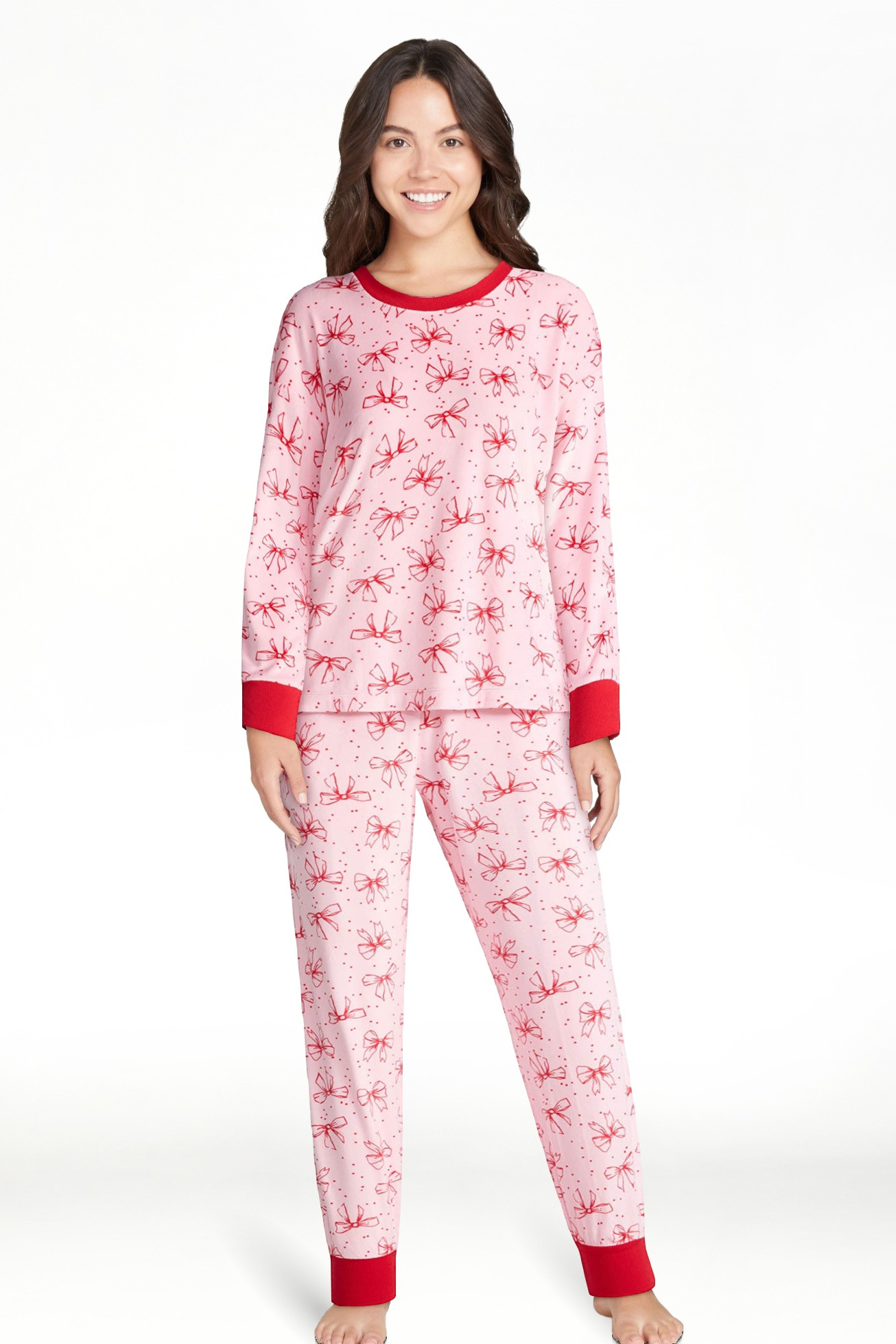 Joyspun Women’s Stretch Velour Long Sleeve Top, Pants, and Socks Pajama Set, 3-Piece, Sizes XS-... | Walmart (US)