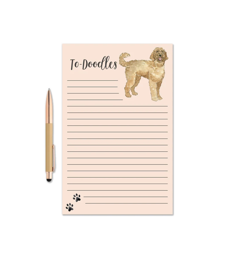 To-doodle Notepad, Watercolor Notepad, Dog Notepad, Golden Doodle Notepad, Dog Lover Gift, Writin... | Etsy (US)