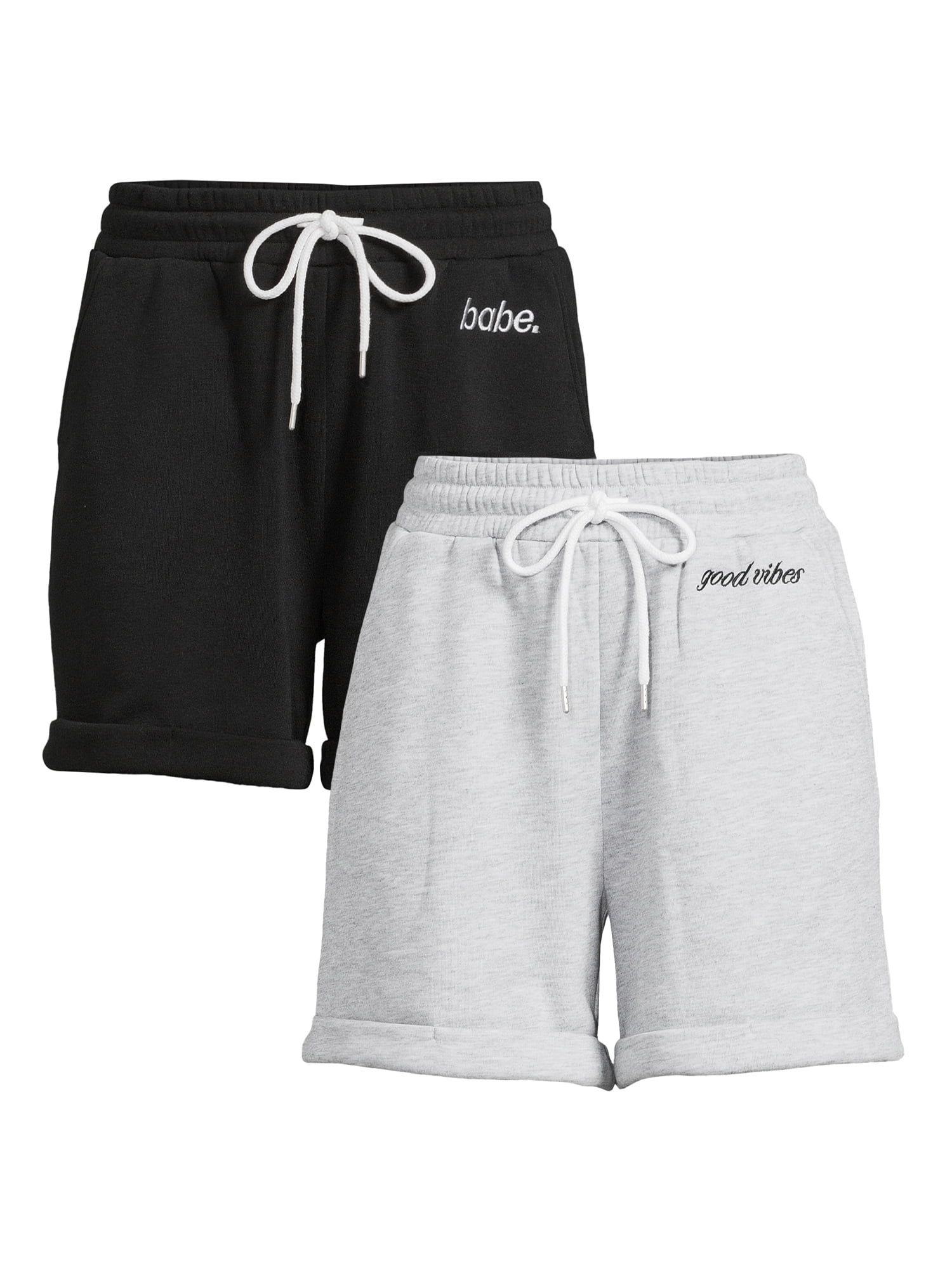 No Boundaries Juniors’ Embroidered Bermuda Shorts, 2-Pack | Walmart (US)