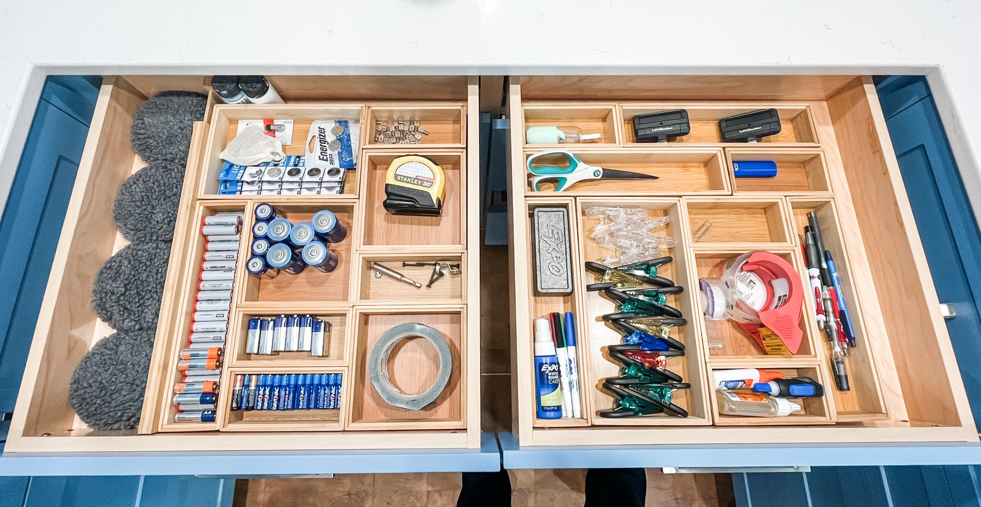 A couple of the most beautiful utility drawers we've ever seen. 😍

Give us a shout if your drawers need our organizational magic! 

 