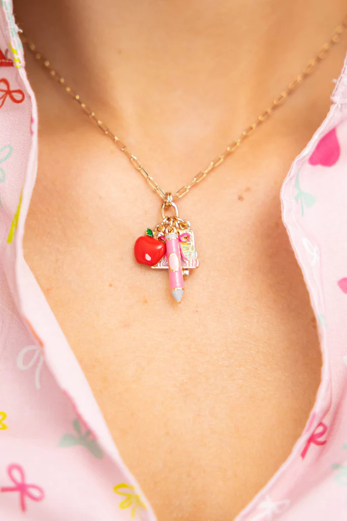 PREORDER: Class Act Gold Novelty Charm Necklace | The Mint Julep Boutique