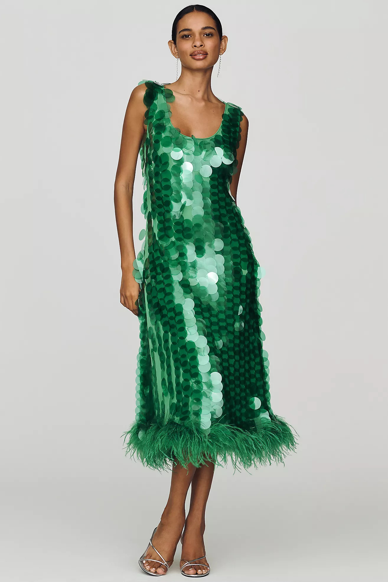 Hutch Scoop-Neck Sequin Midi Dress | Anthropologie (US)