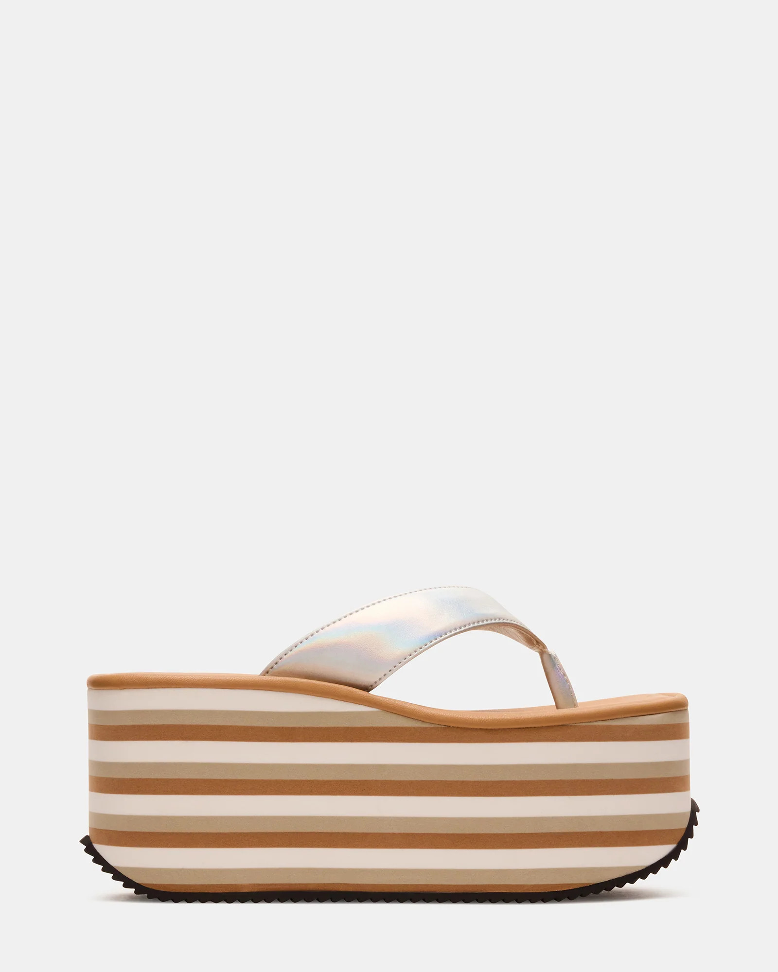 SEVILLA Natural Multi Thong Platform Chunky Flatform Square-Toe Women's Sandal | Steve Madden (US)