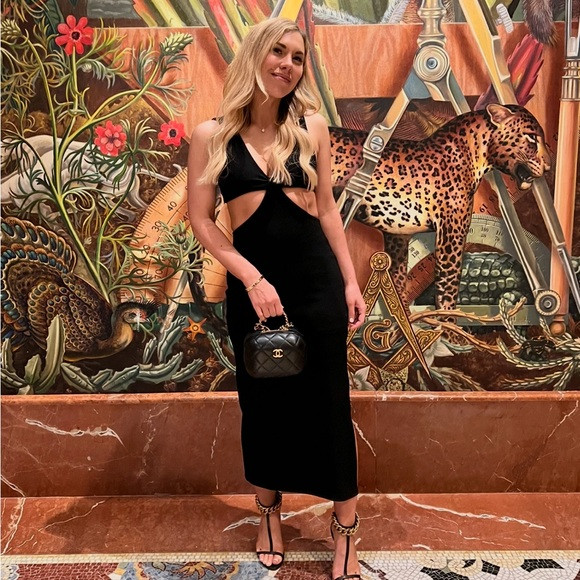 Topshop Brown and Black Sleeveless Halter Bodycon Dress | Poshmark