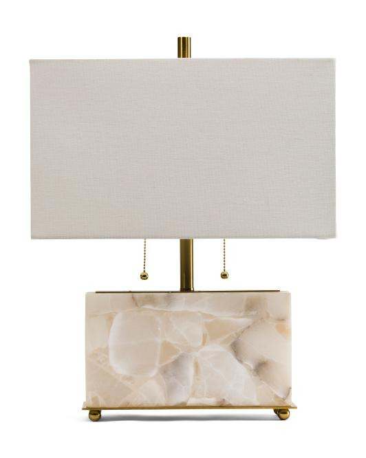 21x11.5 Alabaster Double Pull Table Lamp | TJ Maxx
