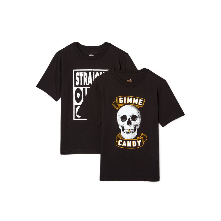 Way To Celebrate Boys Halloween Graphic T-Shirt, 2-Pack, Sizes 4-18 & Husky | Walmart (US)