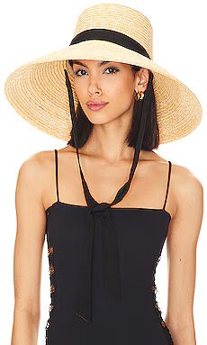 Hat Attack Cora Sun Hat in Natural & Black from Revolve.com | Revolve Clothing (Global)