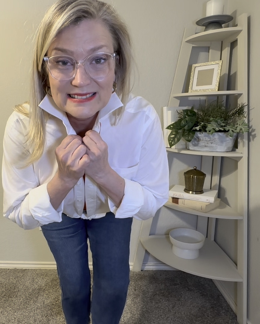 Hard to beat an oversized white button down for date night! @shannonskiptomylife 

#LTKOver40 #LTKWatchNow #LTKMidsize