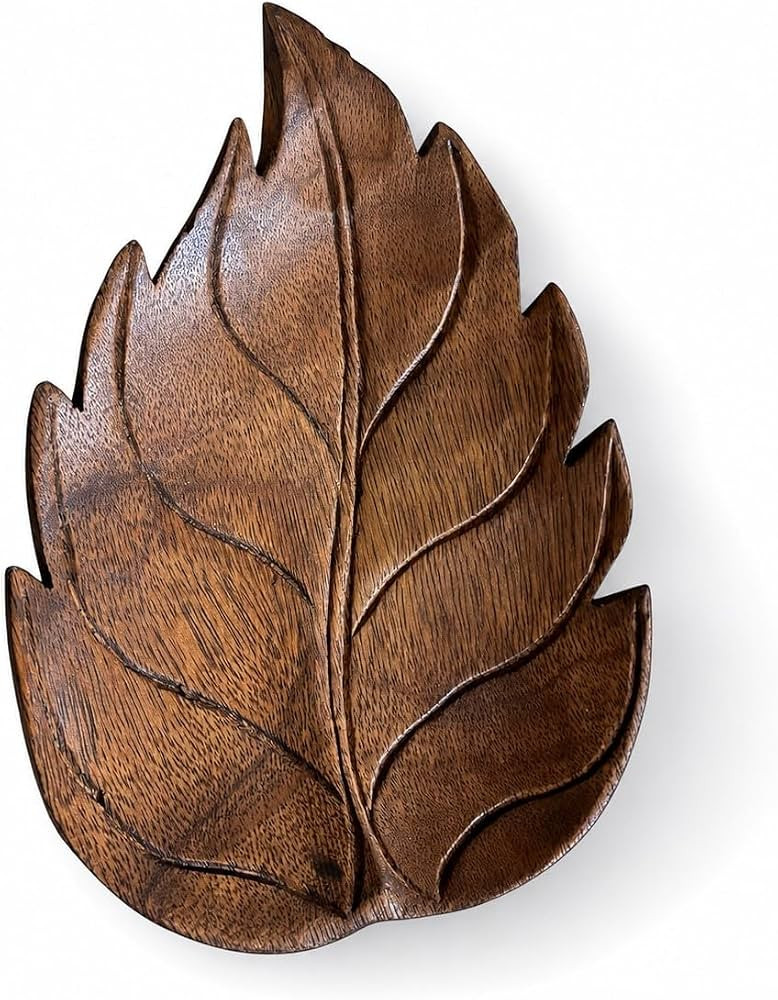 Hand Carved Leaf Tray, Wooden Catchall for Keys and Jewelry | Amazon (US)