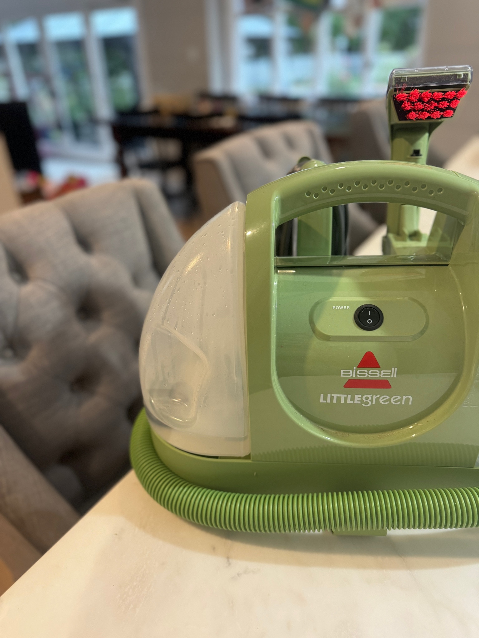 My kids destroy our fabric tufted counter chairs, this portable fabric spot & stain cleaner is so easy to use & convenient

#LTKHome #LTKSaleAlert #LTKFamily