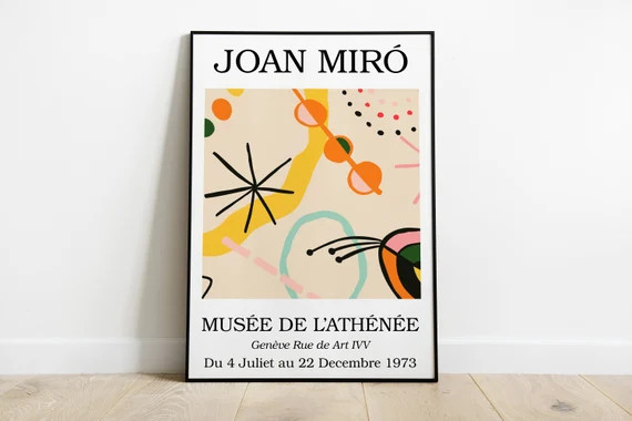 Miro exhibition poster printable wall art print  joan miro | Etsy | Etsy (US)