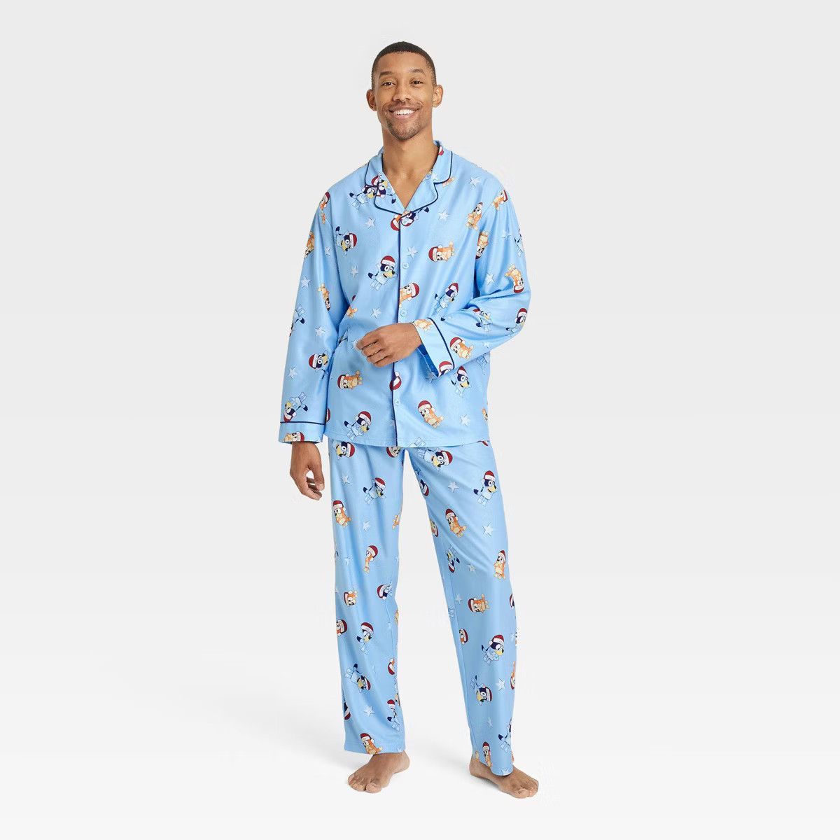 Bluey Men's Coat Pajama Set - Blue | Target