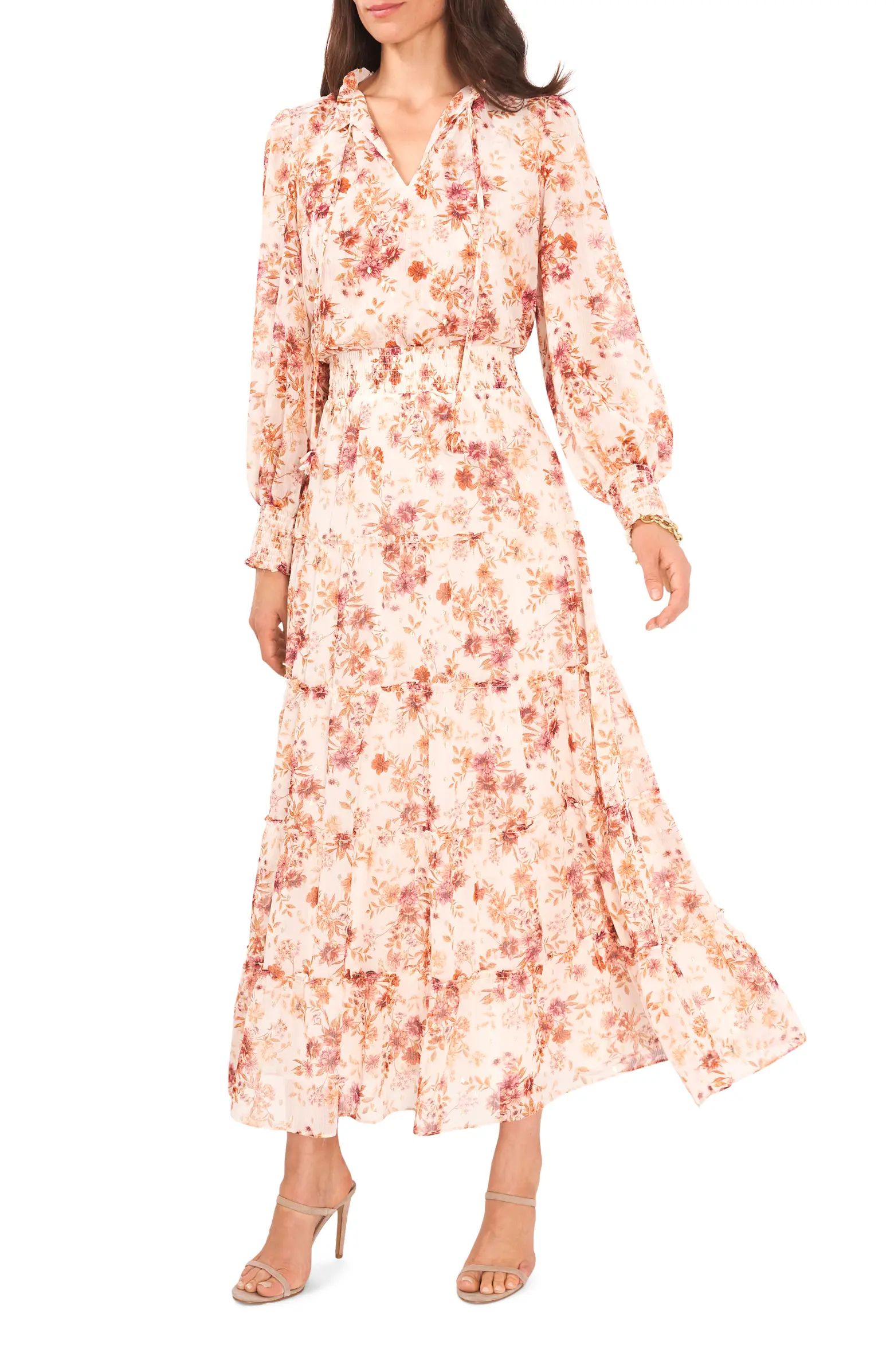 Chaus Smocked Long Sleeve Maxi Dress | Nordstrom | Nordstrom