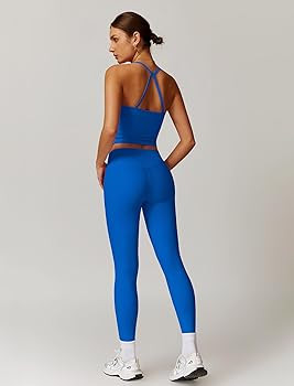 ABOCIW Workout Sets for Women 2 Piece Padded Sports Bra Tank Top High Waist Leggings Sets Gym Yog... | Amazon (US)