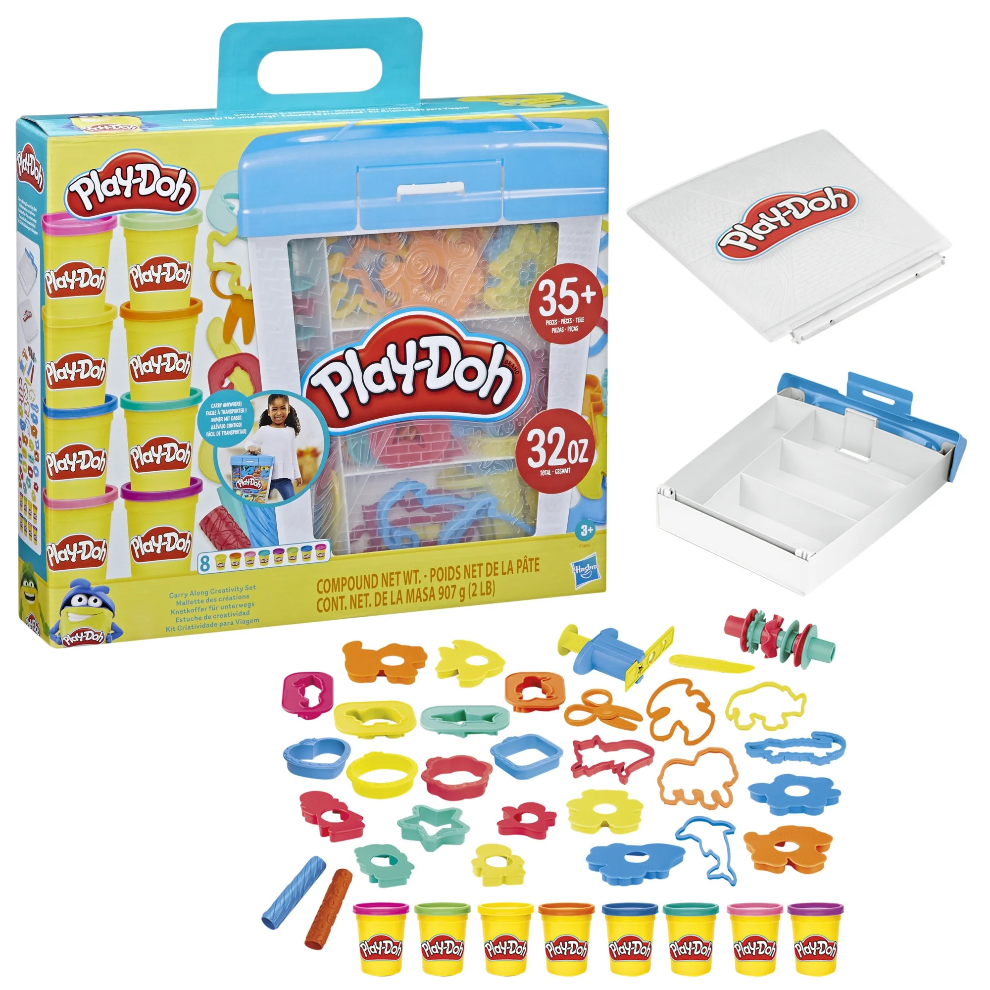 Play-Doh Carry-Along Creativity Set with 40 Tools, 8 Cans, and Carrying Case for Kids 3 and Up, N... | Walmart (US)