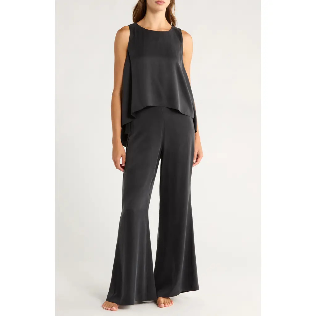 Lunya Washable Silk Pajamas in Immersed Black at Nordstrom, Size X-Small | Nordstrom