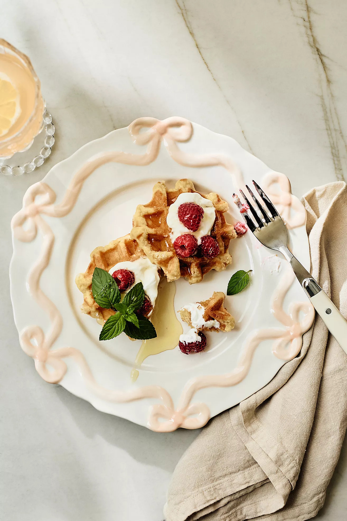 Benedita Bow Stoneware Dinner Plates, Set of 4 | Anthropologie (US)